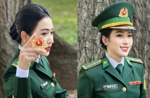 Nữ trung úy xinh đẹp gây sốt tại Dinh Độc Lập là ai?